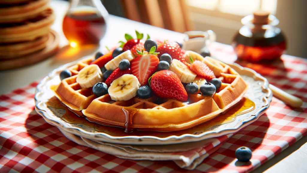 Frutas con waffle